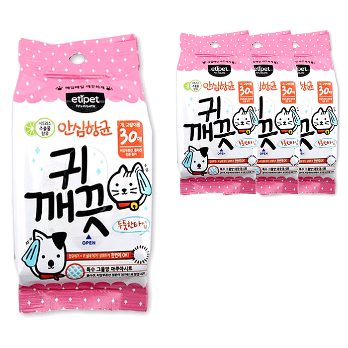 에티펫 반려동물 귀 깨끗 세정 물티슈
