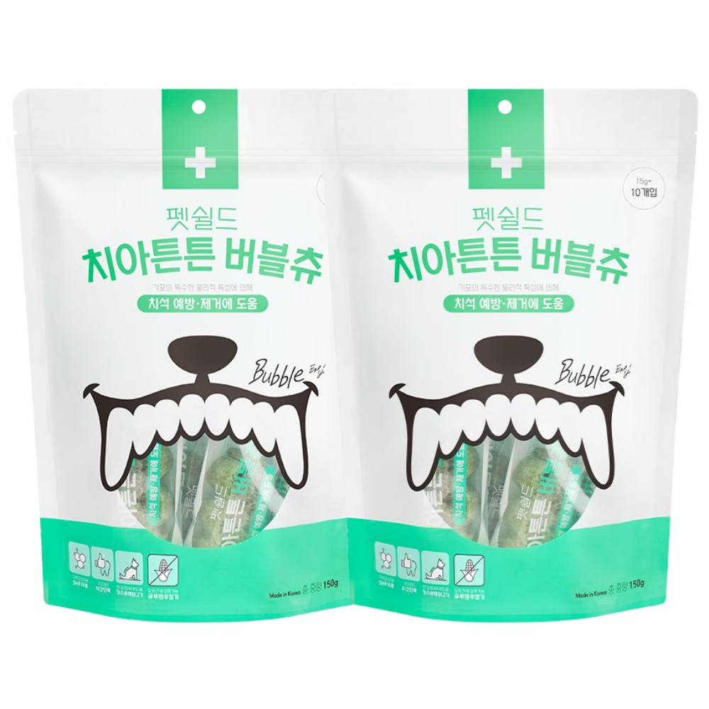 펫쉴드 치아튼튼 버블츄 강아지 치석 제거 덴탈츄, 닭고기, 15g, 20개