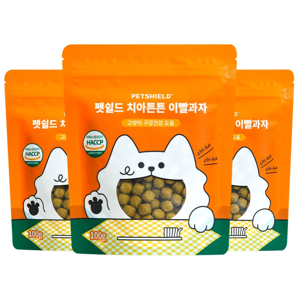 펫쉴드 고양이 덴탈 치아튼튼 이빨과자